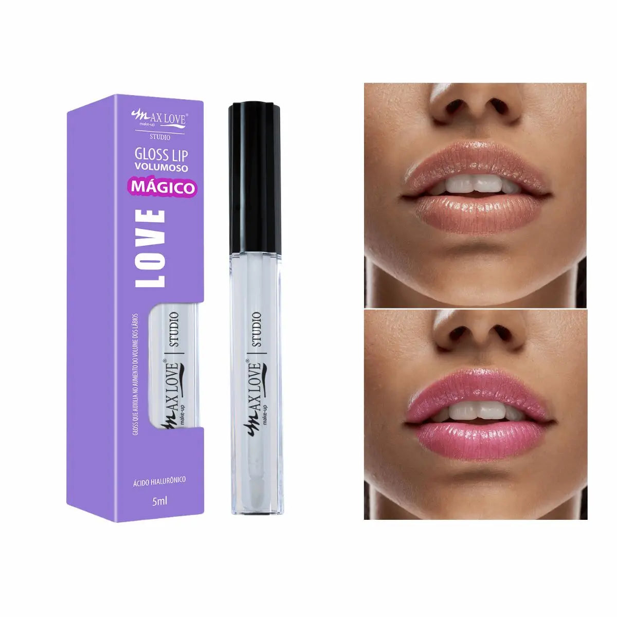 Gloss Lip Volumoso Mágico Max Love - Aumento de Volume e Cor Personalizada 5ml