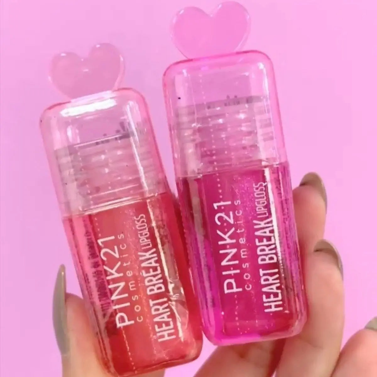 Lip Gloss com Glitter Heart Break Pink 21 - Brilho Intenso e Hidratação