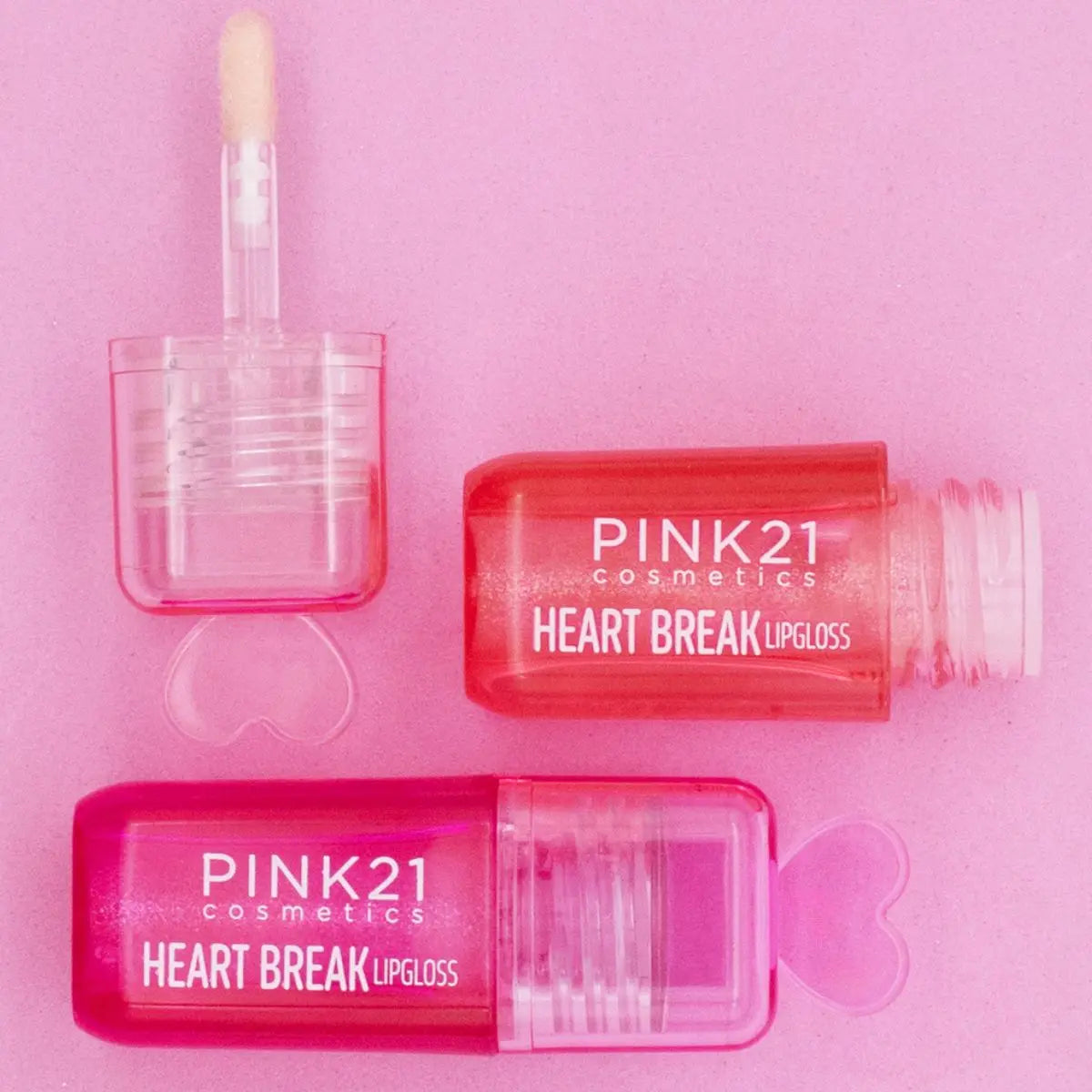 Lip Gloss com Glitter Heart Break Pink 21 - Brilho Intenso e Hidratação