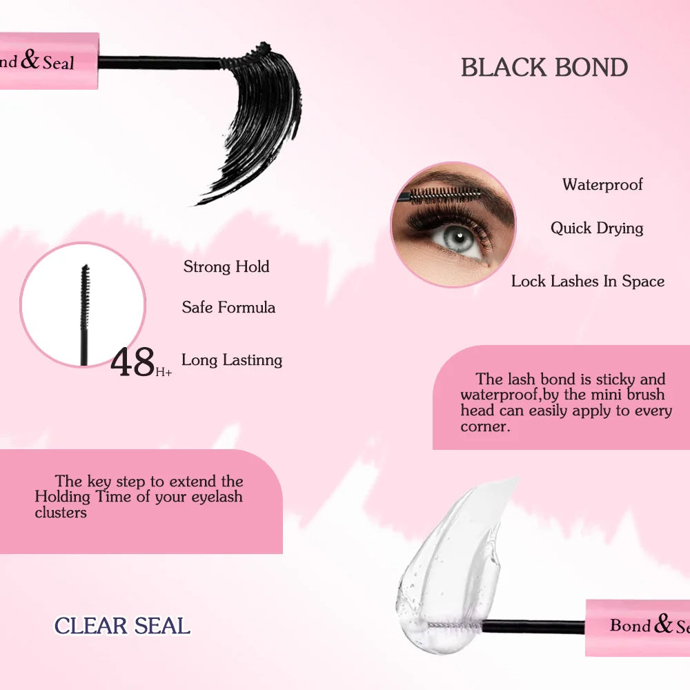 Kit Cílios Cluster 3D – 190 Peças com Cola e Selante