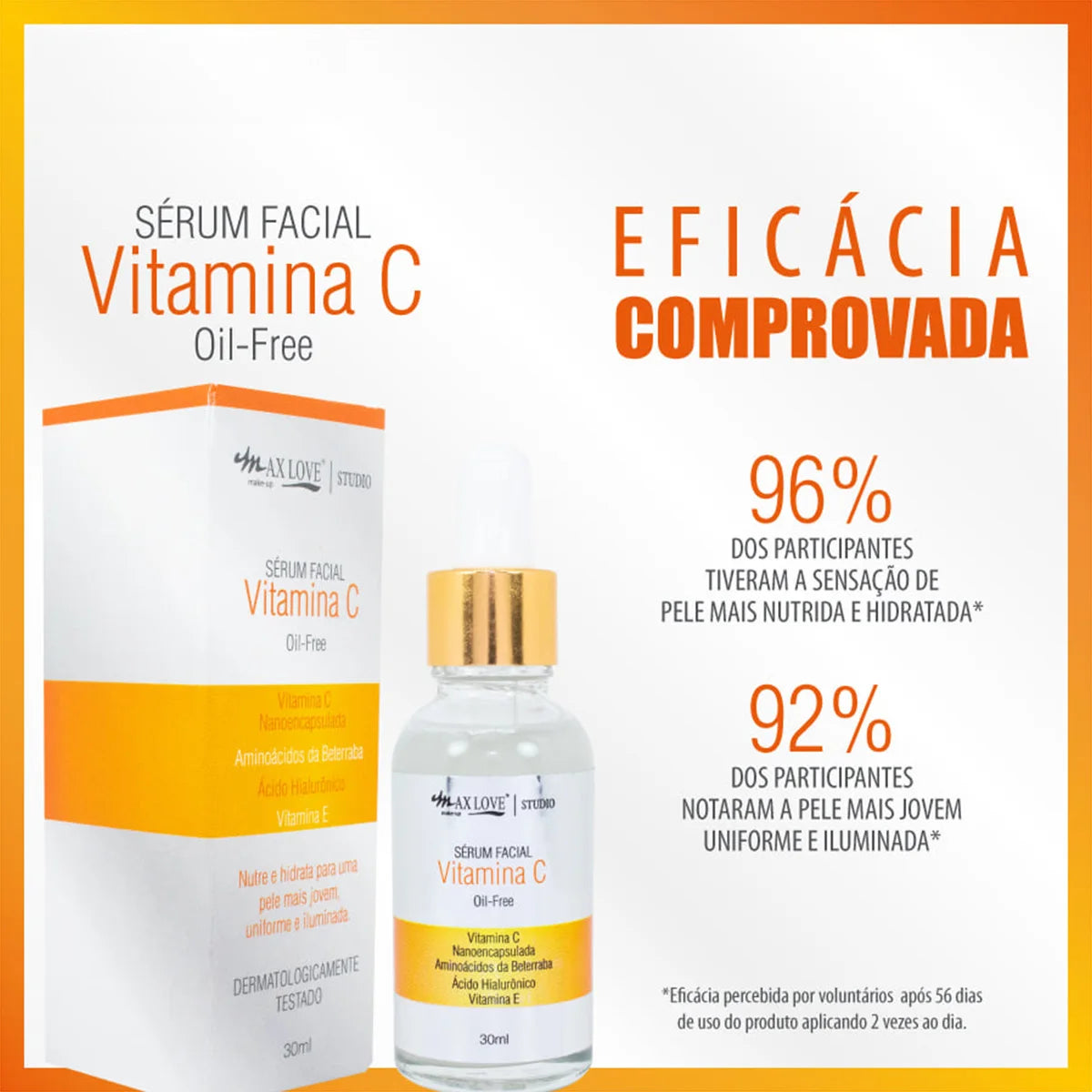 Sérum Facial Vitamina C Oil Free Max Love - Iluminador e Antioxidante 30ml