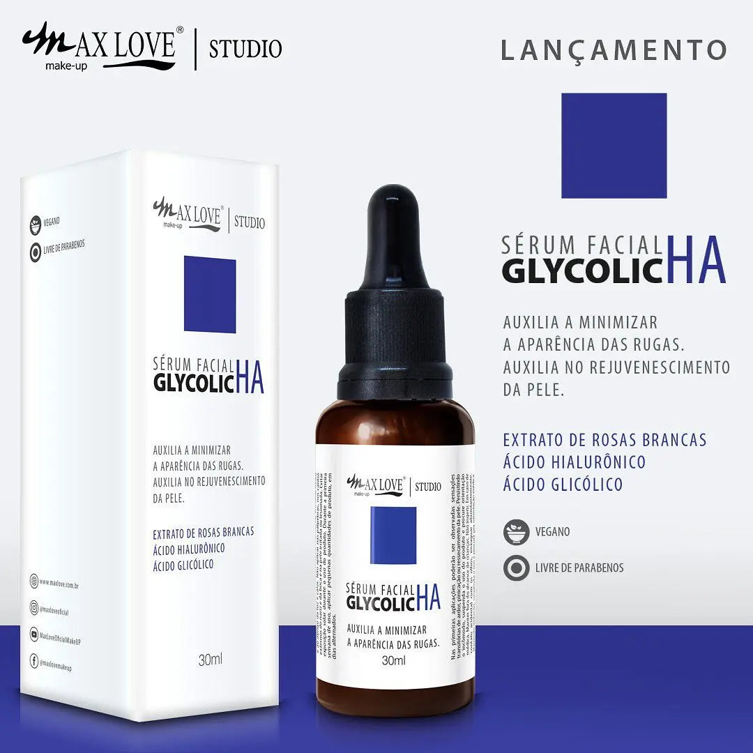 Sérum Facial Renovador Glycolic HA - Max Love