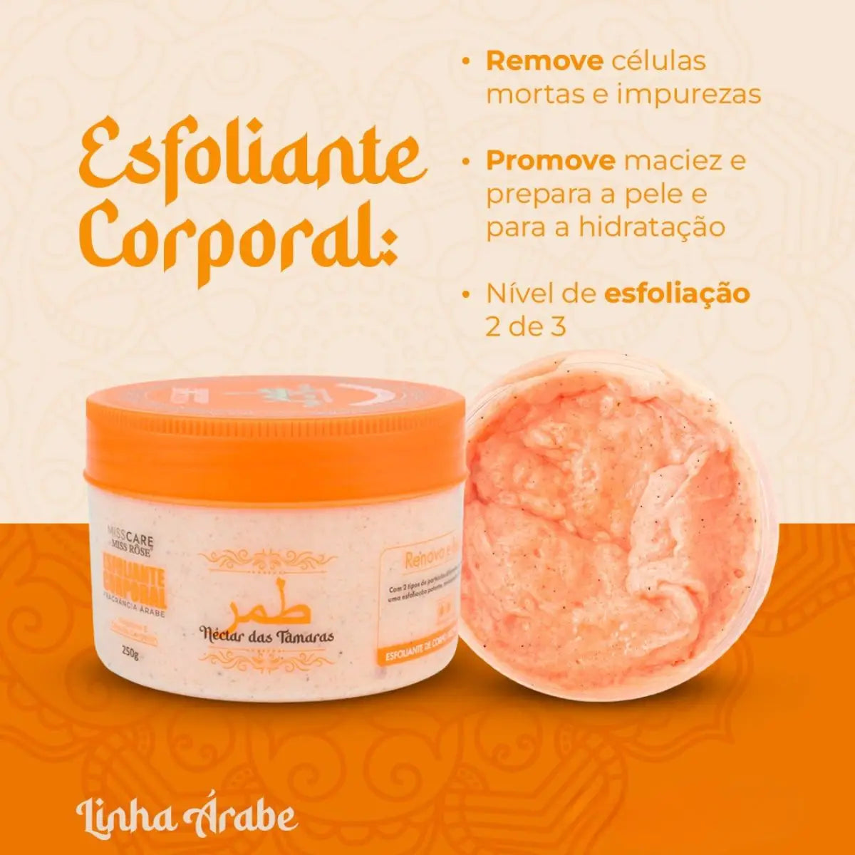 Esfoliante Corporal Fragrância Árabe Néctar das Tâmaras Miss Rôse - Renovação e Luxo 250g