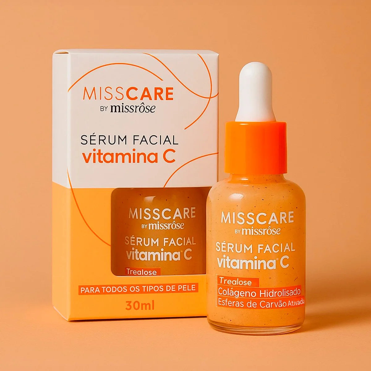 Sérum Facial Vitamina C Miss Rôse - Nanoencapsulada e Carvão Ativado 30ml