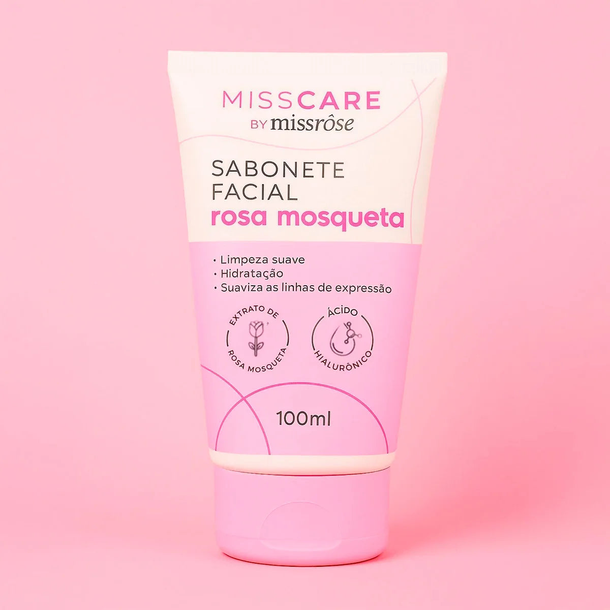 Sabonete Facial Rosa Mosqueta Miss Rôse - Hidratação e Suavização de Linhas 100ml