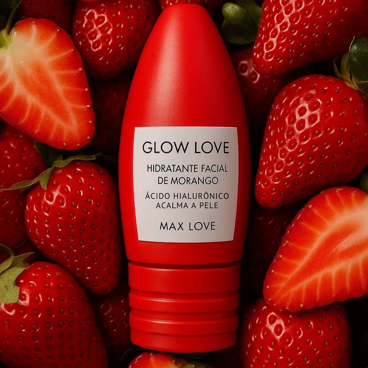Hidratante Facial Glow Love Morango Max Love - Vitamina E & Hialurônico 60g