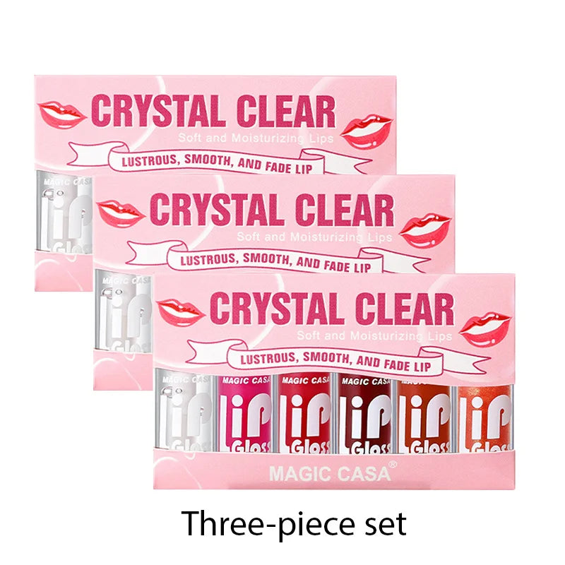 Kit Gloss Labial Jelly Shine – 6 Óleos Labiais Hidratantes com Brilho de Água