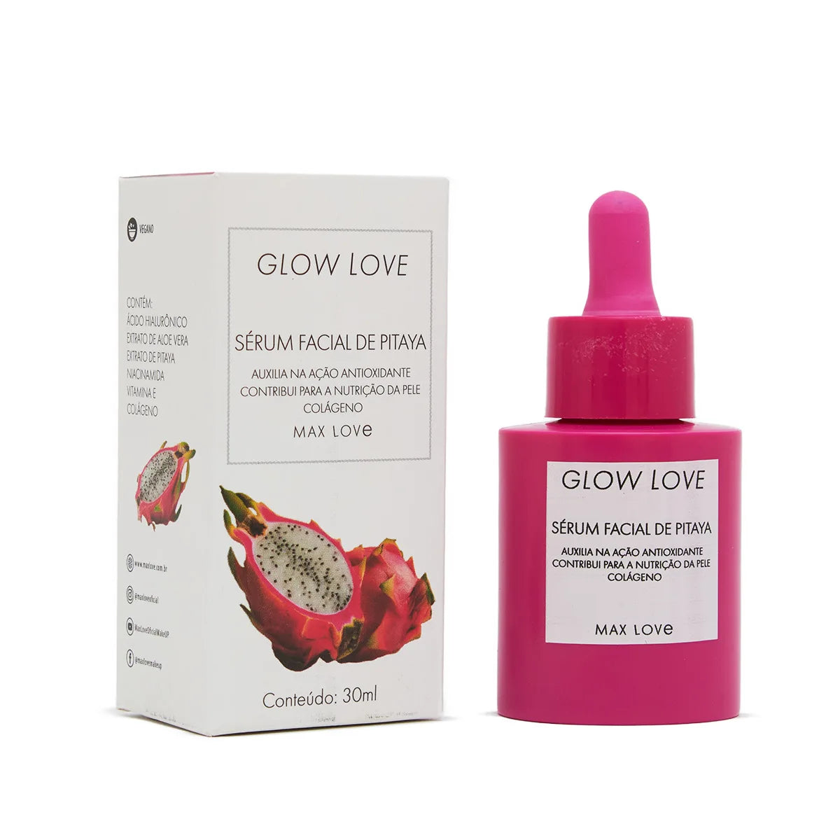 Sérum Facial Glow Love Pitaya – Hidratação Profunda, Colágeno e Viço Natural