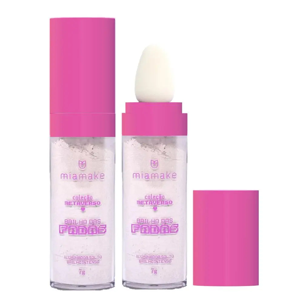 Pó Iluminador Brilho das Fadas Mia Make – Reflexo Intenso & Efeito Glow