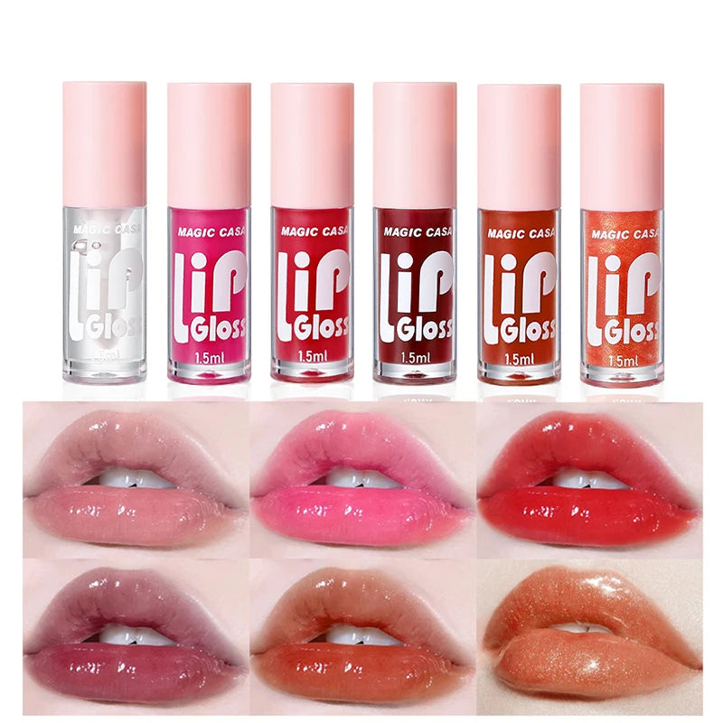 Kit Gloss Labial Jelly Shine – 6 Óleos Labiais Hidratantes com Brilho de Água