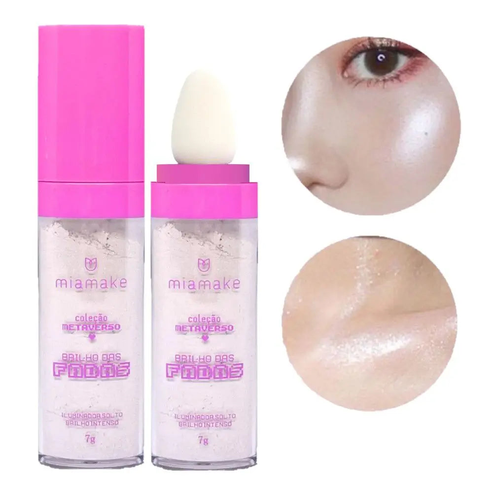 Pó Iluminador Brilho das Fadas Mia Make – Reflexo Intenso & Efeito Glow