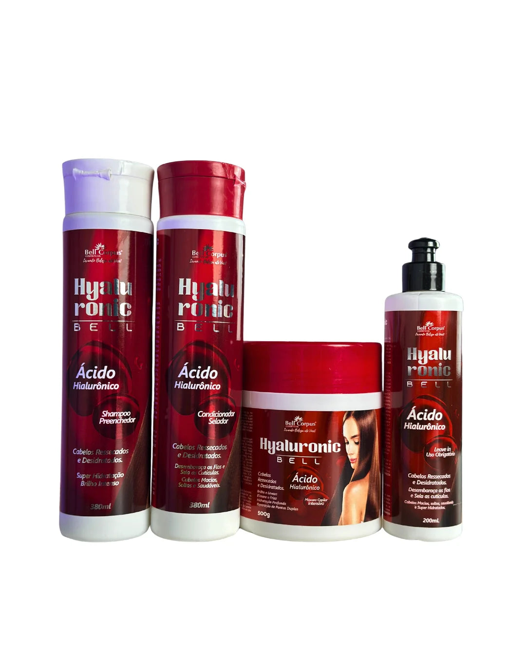 Kit Capilar Ácido Hialurônico Bell Corpus - Preenchimento e Hidratação (4 Itens)